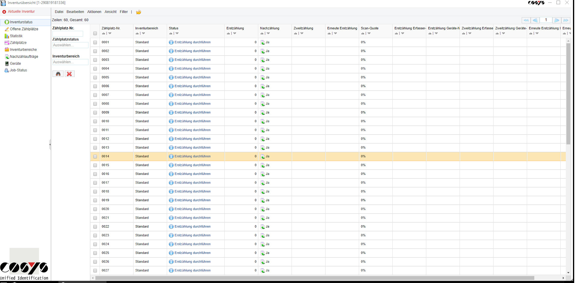 WebDesk - Inventurübersicht WebDesk - Inventurübersicht